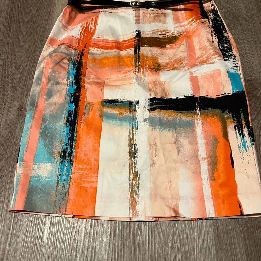Worthington Multicolor Abstract Pencil Skirt